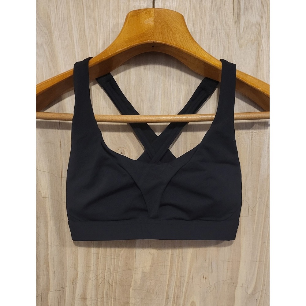 Lululemon All Sport Bra Black Cross Back Yoga Gym Workout Top Size 4